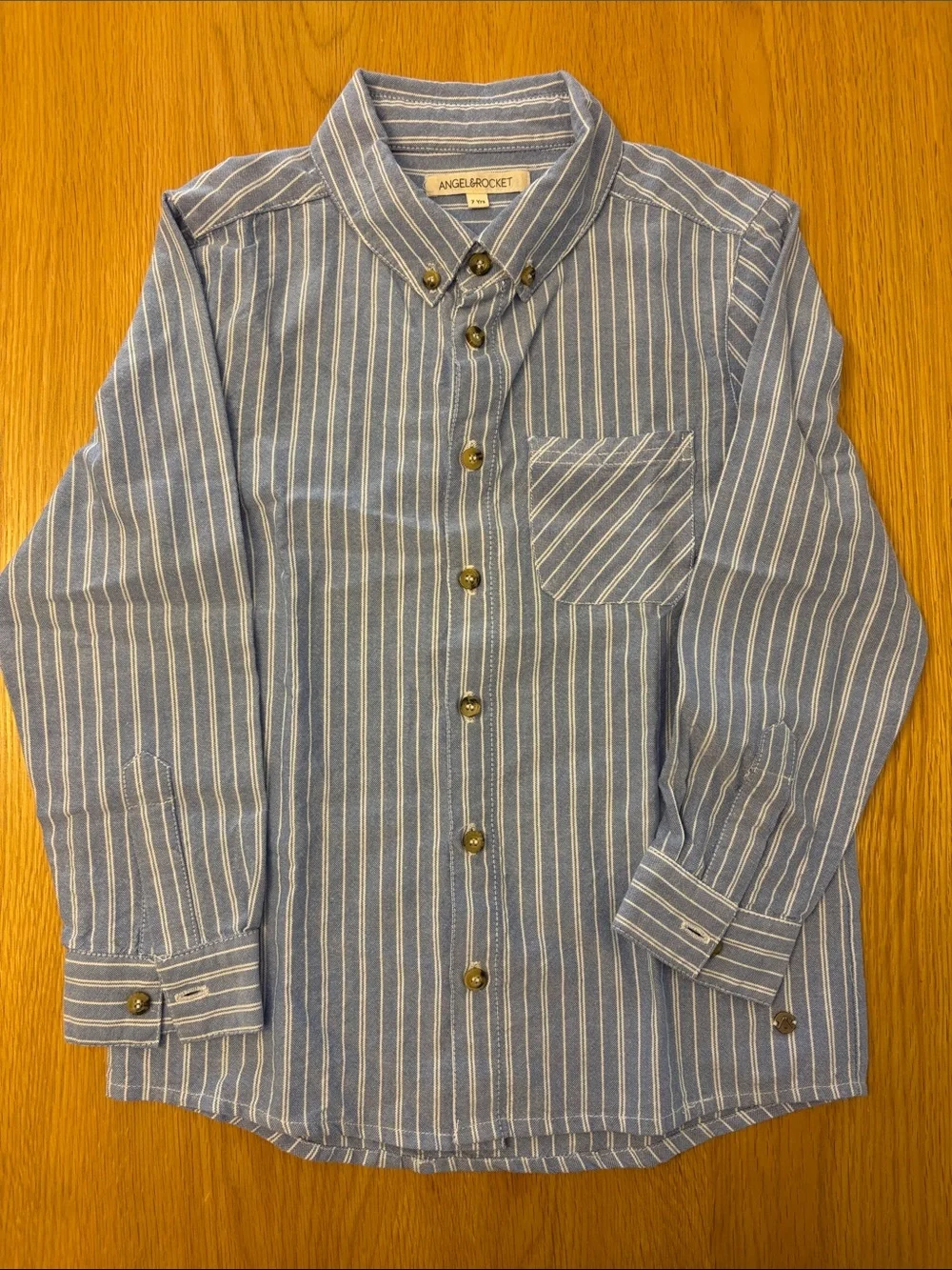 Angel & Rocket Boys Blue Stripe Button-Down Shirt size 7 years